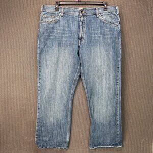 Mavi Mens Size 40x36 Blue Bootcut Jeans Low Rise Denim Matt Style